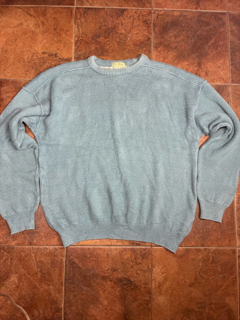 L.L. Bean Vintage Pale Blue Crewneck Sweater